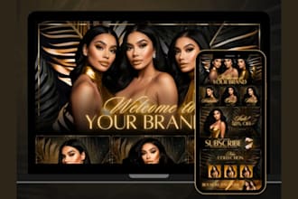 design luxurious human hair website for hair extension business