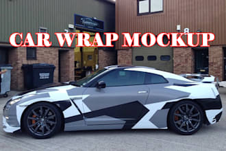 realistic car wrap mockup