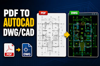 convert PDF, sketch, image to autocad dwg professionally