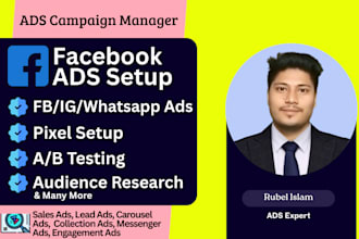 setup facebook ads campaign for maximum ROI for leads, sales