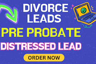 provide pre probate list divorce leads pre foreclosur distressed lead skip trace