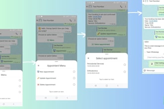 create appointment booking with whatsapp flow of whatsapp cloud API whatsapp API