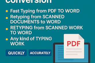 do fast typing, retyping scanned documents, PDF conversion
