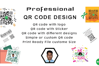create professional qr code design for your logo or app or any link
