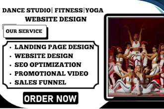 design a stunning dance studio website, fitness, yoga studio wordpress website