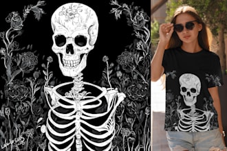 design trendy and custom illustrations for tshirt and merch