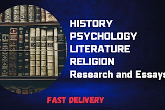 do US history, psychology, literature, and religion research projects