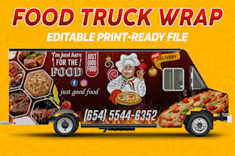 create a food truck wrap for your car, van, vehicle, truck wrap