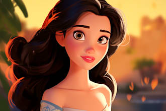 design you a cartoon portrait in disney cartoon style