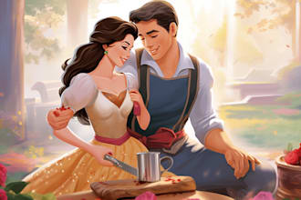 create your portrait in disney cartoon style