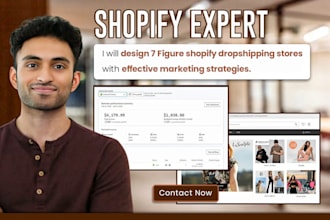 create shopify store website design redesign, shopify dropshipping store design