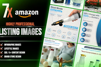 design product images, amazon infographics, listing photos