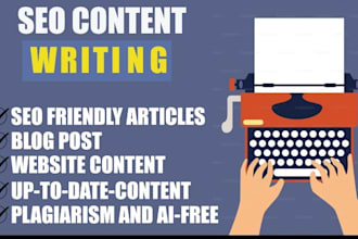 seo article writing, blog post writing, and content writing