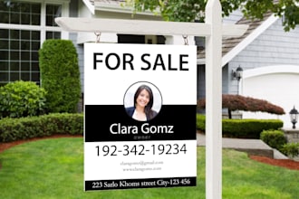 design professional real estate realtor yard sign
