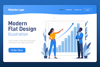 create minimalist flat vector illustrations for apps, websites, and branding