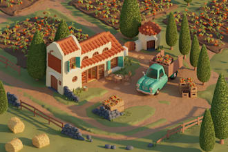do isometric illustration in 3d style