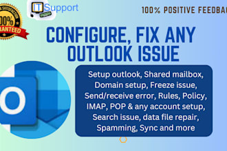 configure and fix microsoft outlook 365 email issues remotely