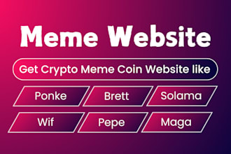 create crypto meme coin or token website like ponke, pepe, solama, wif or maga