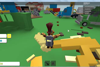 develop a complete roblox game, realistic map, day,night cycle,obby, tycoon game