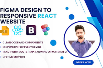 convert figma design to pixel perfect react bootstrap responsive website