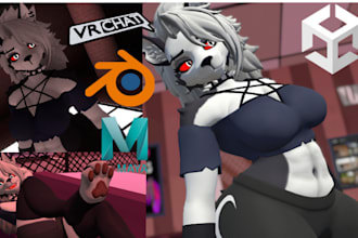 custom humanoid vrchat avatar, vtube model,vrc avatar, unity sdk,animaze avatar