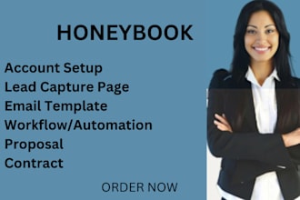set up honeybook and dubsado crm account, 17hats, workflow automation