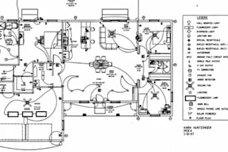 draw architectural electrical drawing, electrical plan, floor plan