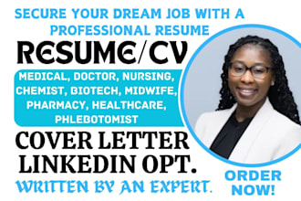 write resume for medical, coder, healthcare, nursing, pharmacy, midwife, doctor