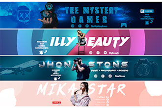 design an eye catching youtube banner and logo