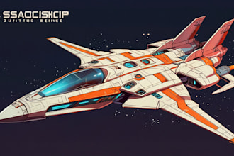 make concept art spaceship illustration or vehicle design