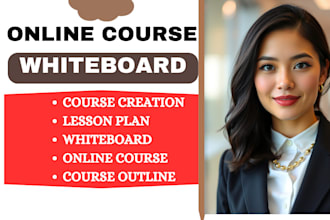 online course content creation, whiteboard online course explainer, lesson plan