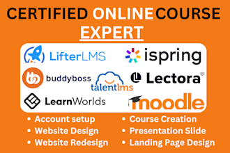 design elearning website using learndash,tutor lms, lifterlms, learnpress