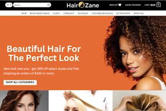 build hair extension shopify skincare store cosmetics website dropshipping