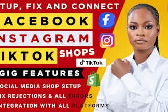 setup pinterest shop, tiktok ads, instagram ads campaign, facebook ads marketing