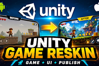 be your unity game developer, reskin unity game, reskin UI