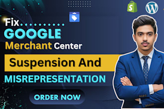 fix google merchant center suspension, misrepresentation issues
