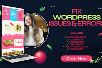 fix wordpress website issues errors bugs,HTML CSS, elementor, slider rev expert