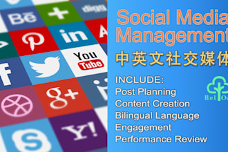 manage english and chinese social media accounts