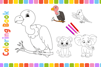 design bold and easy coloring book cover for amazon KDP