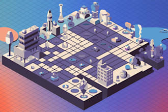 draw a unique vector or isometric map