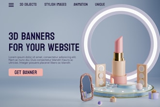 create 3d banners and infographics for your website, business and presentation