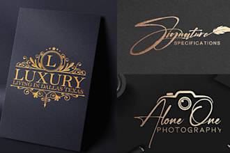 design luxury signature and photography logo in 24 h