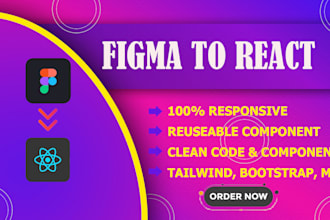 convert figma to react responsive react website with tailwind css
