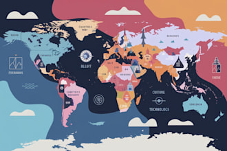 illustrate a flat vector illustration map