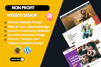 design non profit website, charity, ngo, church website, donation  website