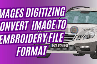 digitize image for embroidery machine format pes,dst,emb etc