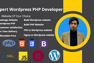 develop redesign  and customize the wordpress php website