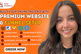 setup online course website design, salesfunnel, on kajabi, gohighlevel revamp