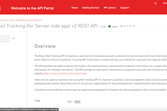 deliver royalmail tracking api endpoints in PHP