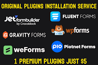 install fluent forms pro, wpforms pro, gravity forms, piotnet forms  updatable